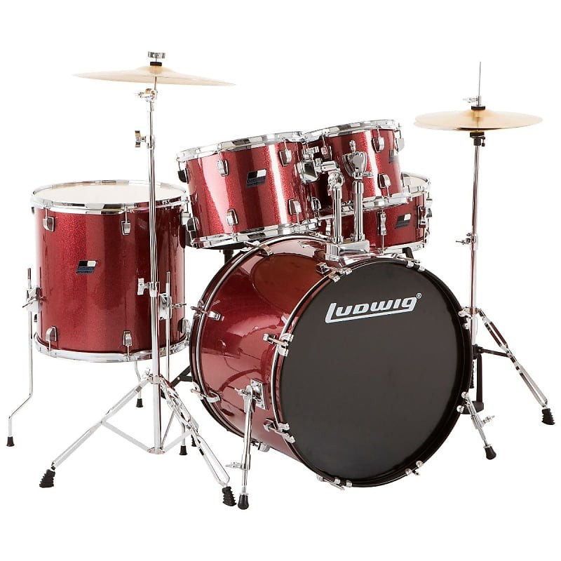 BackBeat Complete 8x10 / 9x12 / 16x16 / 16x22 / 5x14" Drum Set with Hardware & Cymbals