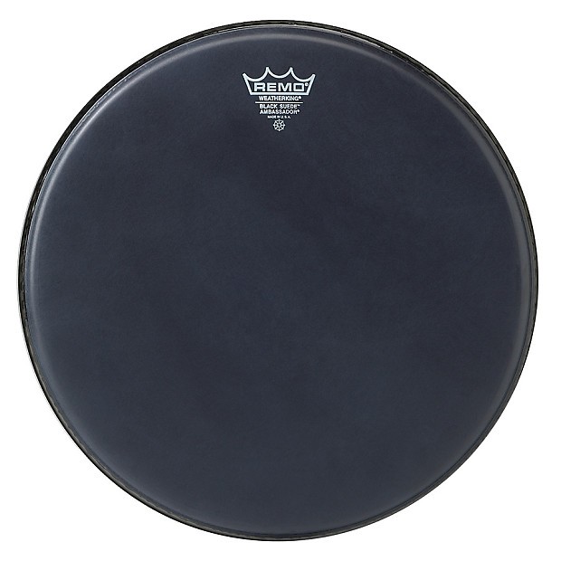 Ambassador Black Suede Drum Head 16"